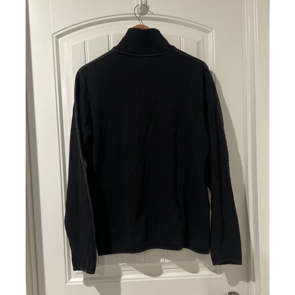 BOSS Hugo Boss 1/4 Zip Men's Size Large Pullover Sweater Black Regular Fit - Picture 14 of 14